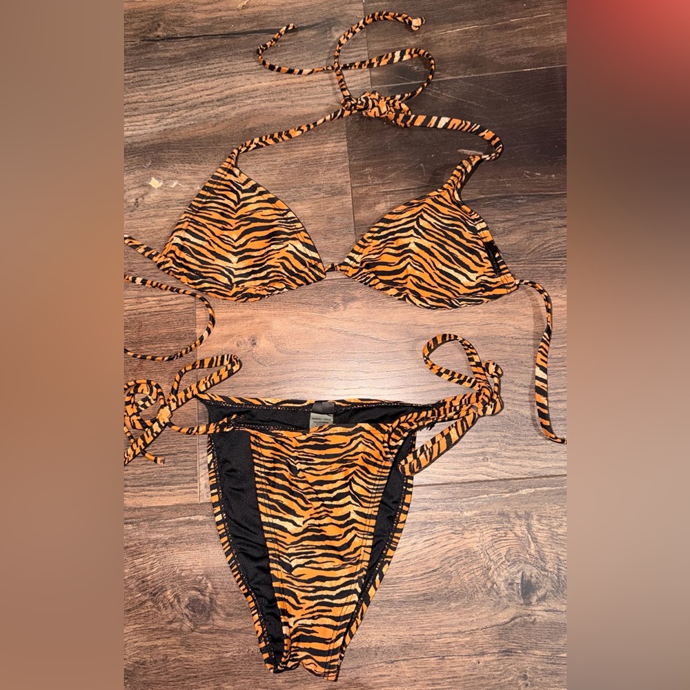 Kendall & Kylie Orange Tiger Print Bikini